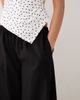 Missyempire Missyempire linen blend tie waist wide leg pants in black - 4
