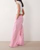 Missyempire Missyempire linen blend tie waist wide leg pants in pink - 2