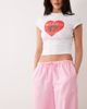 Missyempire Missyempire linen blend tie waist wide leg pants in pink - 3