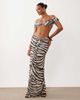 Missyempire Missyempire mesh drape front maxi skirt in black & white zebra print - part of a set - 1