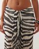 Missyempire Missyempire mesh drape front maxi skirt in black & white zebra print - part of a set - 4