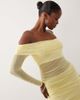 Missyempire Missyempire mesh off the shoulder long sleeve mini dress in yellow - 1
