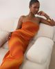 Missyempire Missyempire mesh overlay strapless maxi dress in orange ombré - 1