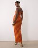 Missyempire Missyempire mesh overlay strapless maxi dress in orange ombré - 4