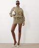 Missyempire Missyempire placket detail denim bomber jacket in khaki green - part of a set - 2
