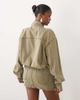 Missyempire Missyempire placket detail denim bomber jacket in khaki green - part of a set - 3