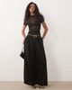 Missyempire Missyempire sheer mesh slash neck baby tee in black - 3