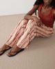 Missyempire Missyempire soft floaty wide leg drawstring pants in beige and maroon stripes-Neutral - 4