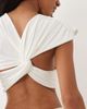 Missyempire Missyempire soft touch twisted back detail crop top in white - 2