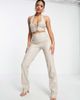 Missyempire Missyempire straight leg pants in croc leather look - part of a set-Neutral - 4
