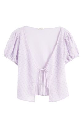 Mistress Rocks Mistress Rocks Beaded Front Tie Mesh Top