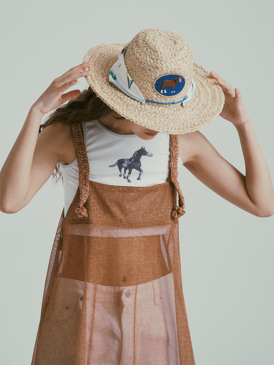MISU A BARBE Captain Straw Bucket Hat