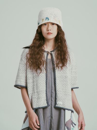 MISU A BARBE Five Knit Cardigan Cloud