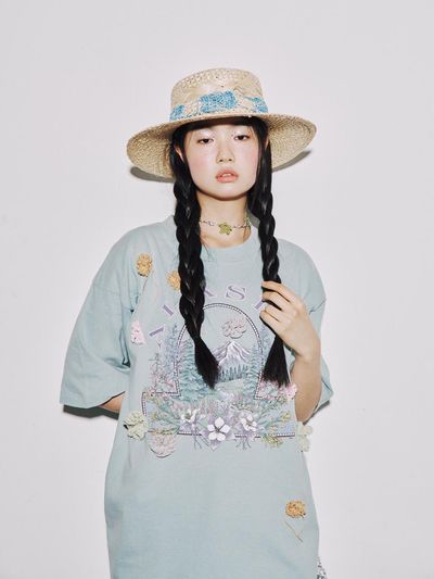 MISU A BARBE Handcrafted Wide Brim Straw Hat
