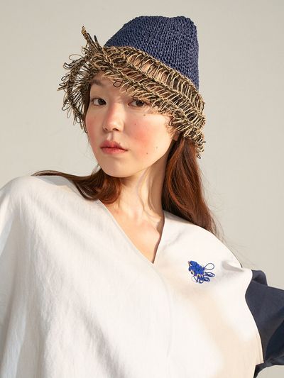 MISU A BARBE Melted Hat_Navy