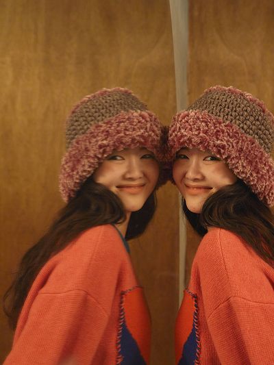 MISU A BARBE New furry hat - burgundy
