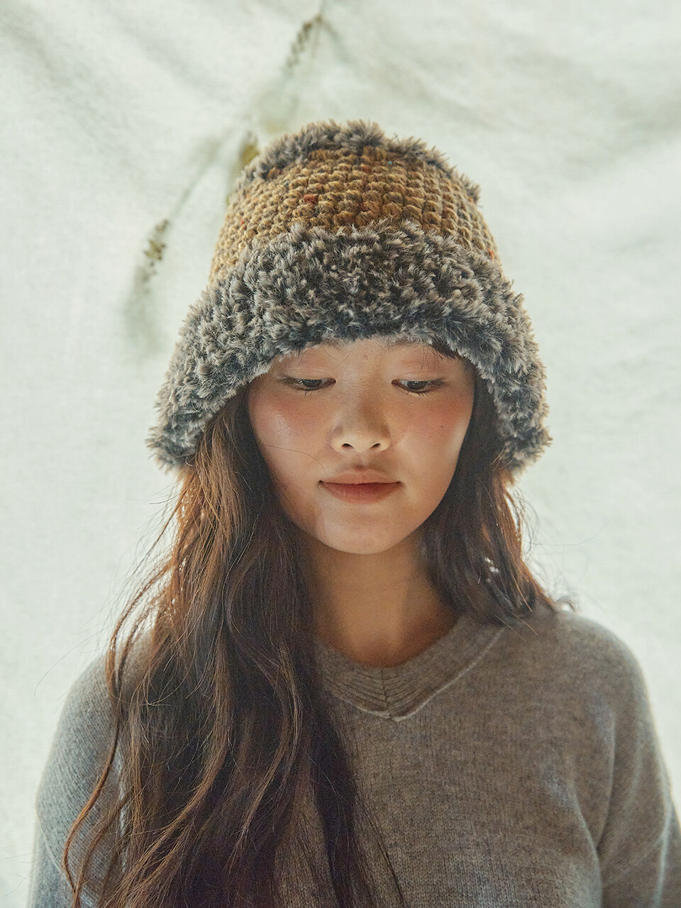 MISU A BARBE New furry hat - yellow