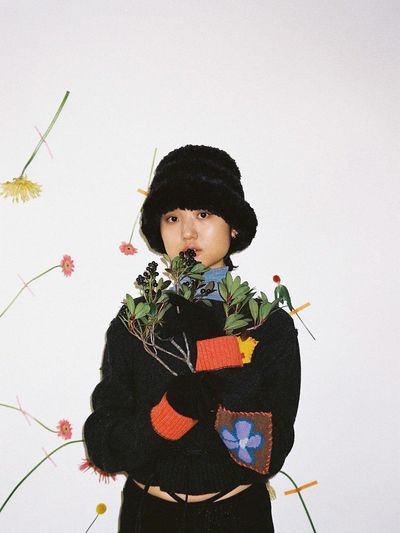 MISU A BARBE One Stripe Furry Hat Black