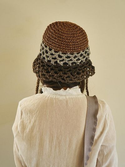 MISU A BARBE Un Hole Bonnet Hat Brown