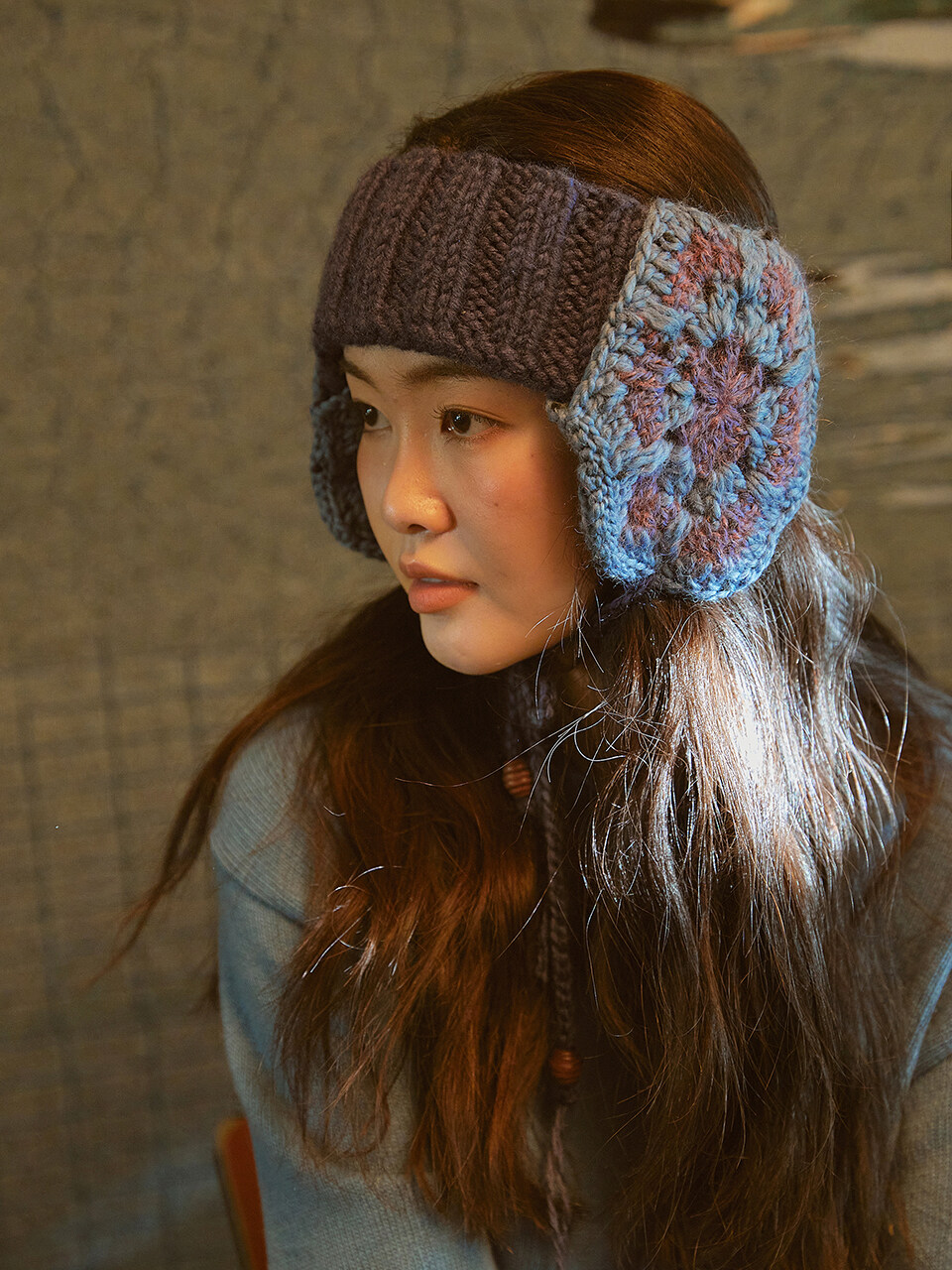 MISU A BARBE Warmy ear muff - blue