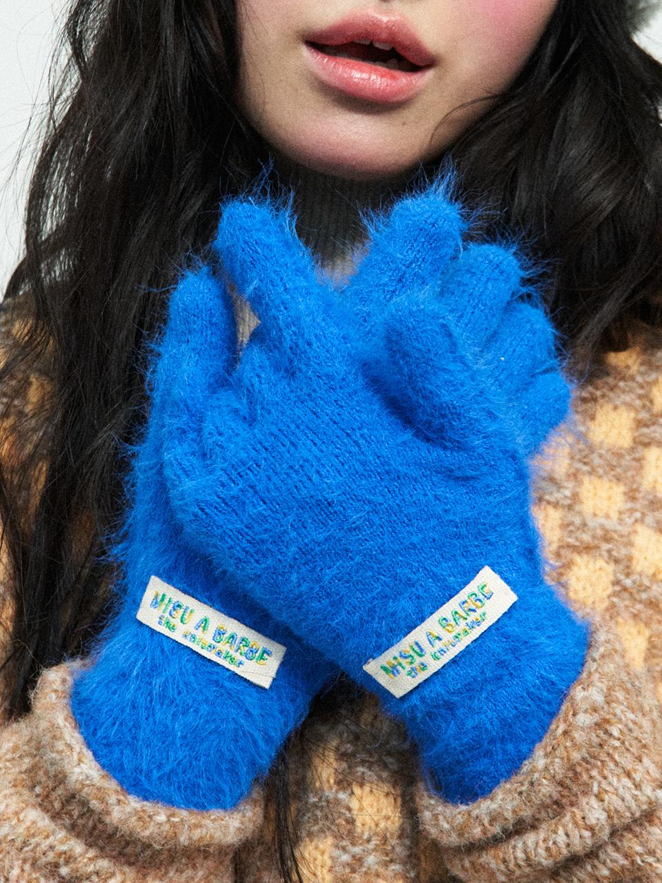 MISU A BARBE Wool Winter Monster Gloves [Blue]