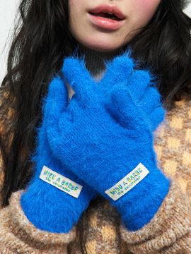 MISU A BARBE Wool Winter Monster Gloves [Blue]