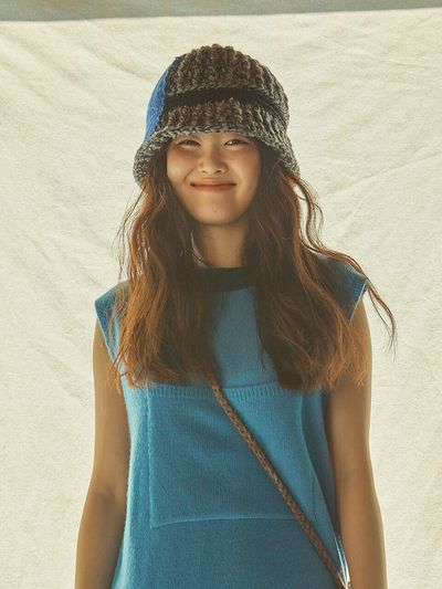 MISU A BARBE Zigzag bucket hat - grey