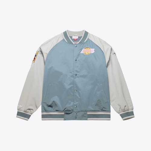 Mitchell & Ness Men's Mitchell & Ness  Blue/Silver Los Angeles Lakers Thunderstorm Lightweight Satin Full-Snap Jacket 