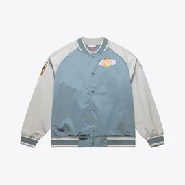 Mitchell & Ness Men's Mitchell & Ness  Blue/Silver Los Angeles Lakers Thunderstorm Lightweight Satin Full-Snap Jacket 