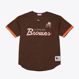 Mitchell & Ness Men's Mitchell & Ness  Brown Cleveland Browns Head Coach Mesh Full-Button Fashion Jersey 