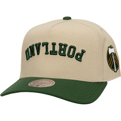 Mitchell & Ness Men's Mitchell & Ness  Cream/Green Portland Timbers Upside Down Pro Pinch Snapback Hat 
