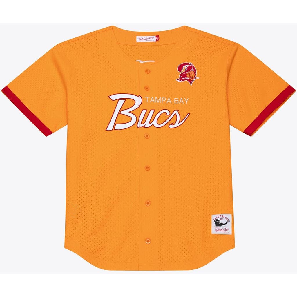 Mitchell & Ness Men's Mitchell & Ness  Orange Tampa Bay Buccaneers Head Coach Mesh Full-Button Fashion Jersey 