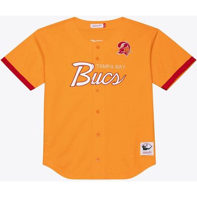 Mitchell & Ness Men's Mitchell & Ness  Orange Tampa Bay Buccaneers Head Coach Mesh Full-Button Fashion Jersey 