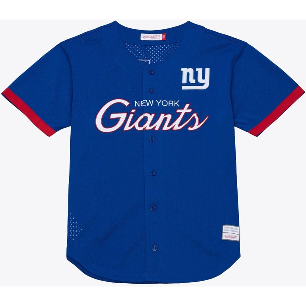 Mitchell & Ness Men's Mitchell & Ness  Royal New York Giants Head Coach Mesh Full-Button Fashion Jersey 