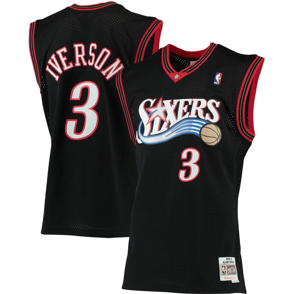 Mitchell & Ness Men's Mitchell & Ness Allen Iverson Black Philadelphia 76ers 2000/01 Big & Tall Hardwood Classics Swingman Jersey 