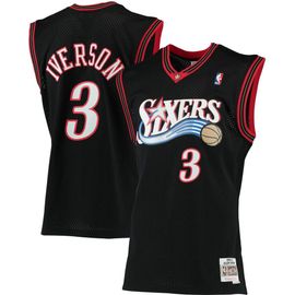 Mitchell & Ness Men's Mitchell & Ness Allen Iverson Black Philadelphia 76ers 2000/01 Big & Tall Hardwood Classics Swingman Jersey 