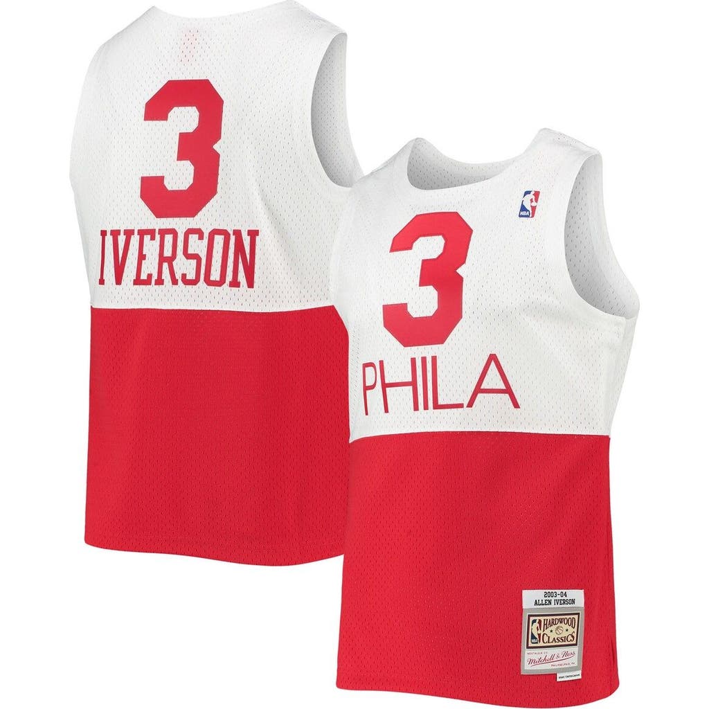 Mitchell & Ness Men's Mitchell & Ness Allen Iverson White Philadelphia 76ers 2003/2004 Hardwood Classics Swingman Jersey 