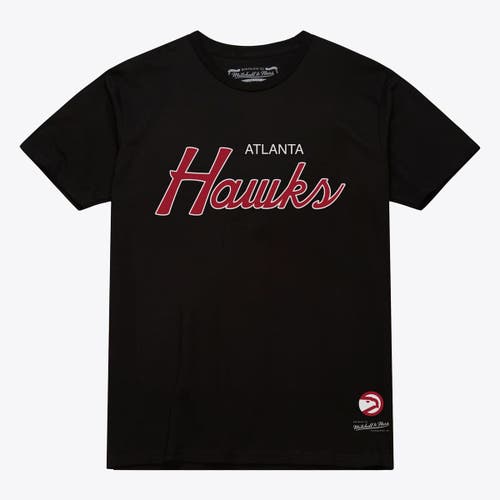 Mitchell & Ness Men's Mitchell & Ness Black Atlanta Hawks Vintage Wordmark T-Shirt 