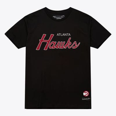 Mitchell & Ness Men's Mitchell & Ness Black Atlanta Hawks Vintage Wordmark T-Shirt 