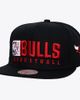 Mitchell & Ness Men's Mitchell & Ness Black Chicago Bulls Hardwood Classics Old School Stacked Text Snapback Hat  - 1