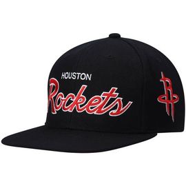 Mitchell & Ness Men's Mitchell & Ness Black Houston Rockets Hardwood Classics Script 2.0 Snapback Hat 