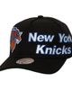 Mitchell & Ness Men's Mitchell & Ness Black New York Knicks Busted Logo Wordmark Wrap-Around Pro Pinch Adjustable Hat  - 1