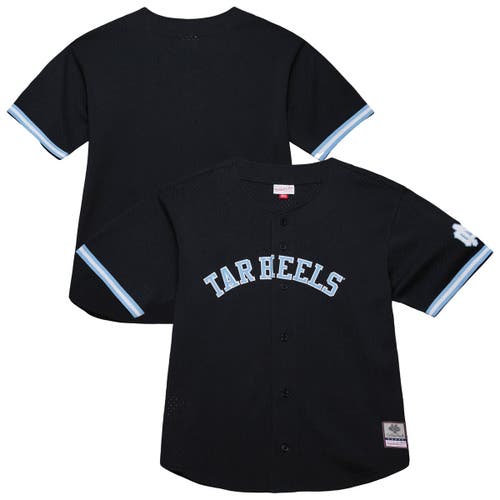 Mitchell & Ness Men's Mitchell & Ness Black North Carolina Tar Heels On The Clock Full-Button Fashion Jersey 