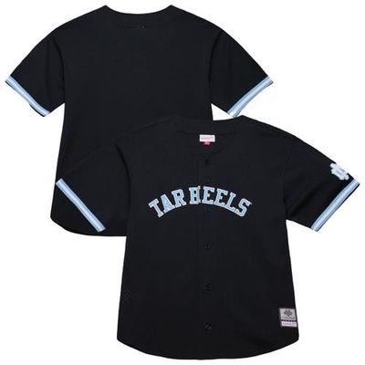 Mitchell & Ness Men's Mitchell & Ness Black North Carolina Tar Heels On The Clock Full-Button Fashion Jersey 