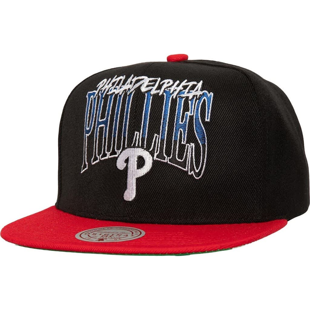 Mitchell & Ness Men's Mitchell & Ness Black Philadelphia Phillies Rise Up Snapback Hat 