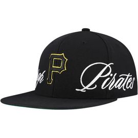 Mitchell & Ness Men's Mitchell & Ness Black Pittsburgh Pirates Just Don x MLB Lux Script Snapback Hat 