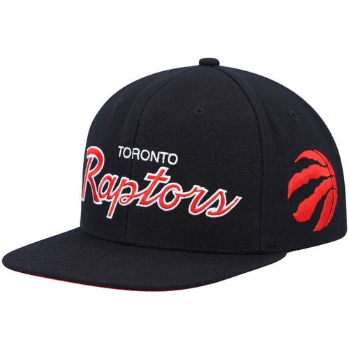 Mitchell & Ness Men's Mitchell & Ness Black Toronto Raptors Hardwood Classics Script 2.0 Snapback Hat 