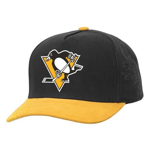 Mitchell & Ness Men's Mitchell & Ness Black/Gold Pittsburgh Penguins May Flowers Pro Crown Adjustable Hat 