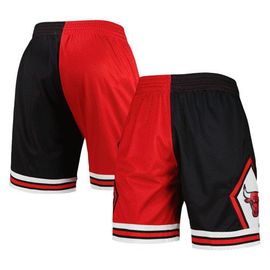 Mitchell & Ness Men's Mitchell & Ness Black/Red Chicago Bulls Hardwood Classics 1997 Split Swingman Shorts 