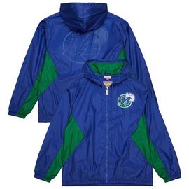 Mitchell & Ness Men's Mitchell & Ness Blue Dallas Mavericks Playmaker Full-Zip Hooded Windbreaker Jacket 